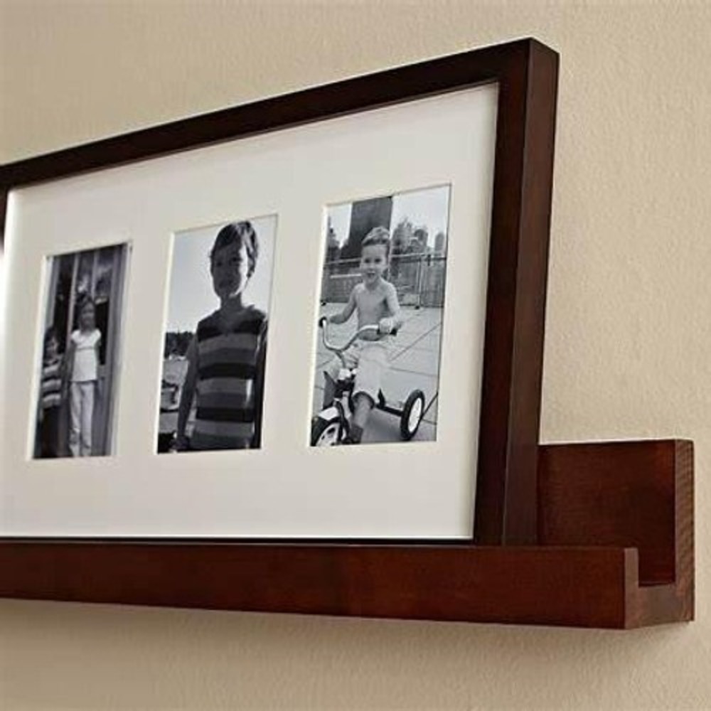 Pottery Barn Holman Picture Ledge Shelf 24in Alderwood Mahogany AS IS
